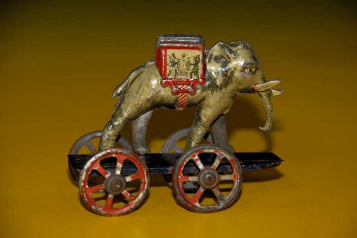 antikes Penny Toy von Meier Elefant mit Korb * selten um 1900