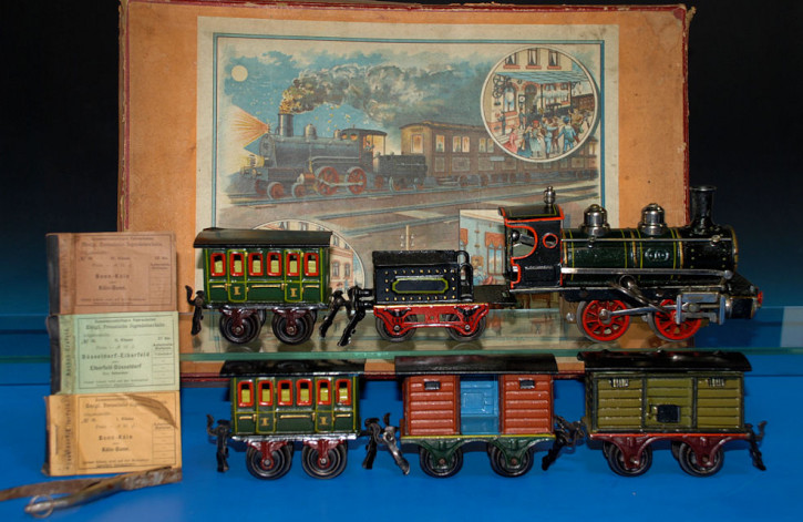 MÄRKLIN uralt Eisenbahn - Geschenkpackung Sp 0 um 1905-1910