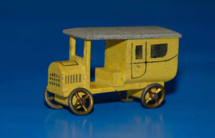 antique Erzgebirge Miniature Vehicle * yellow lorry * twenties