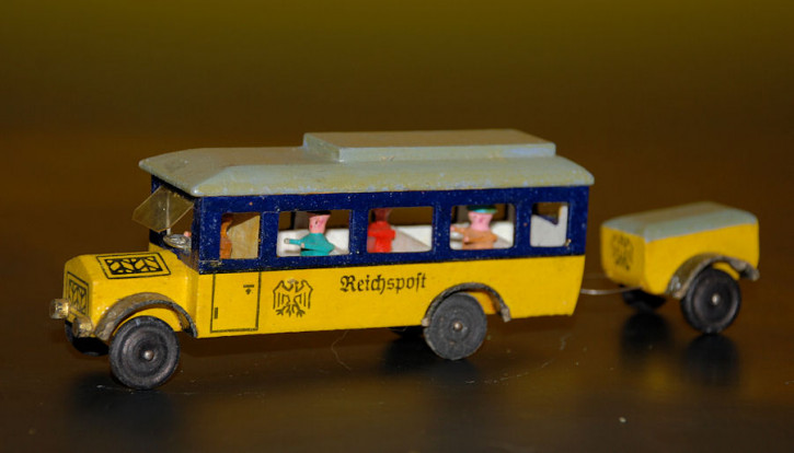 Erzgebirge miniature * Empire post bus with trailer * thirties