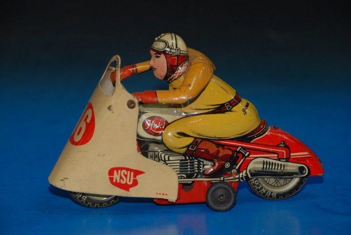 Huki NSU racing motorcycle with friction feed * litho. * W. Germ