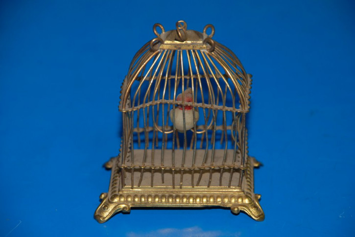 Erhard & Söhne Doll house ormolu birdcage with parrot * at 1900