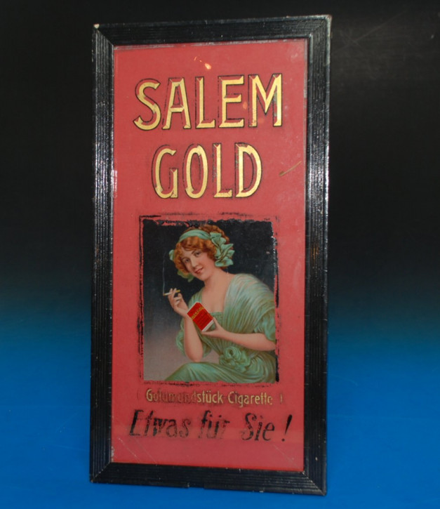 SALEM GOLD Hinterglas Werbetafel * um 1905-1910