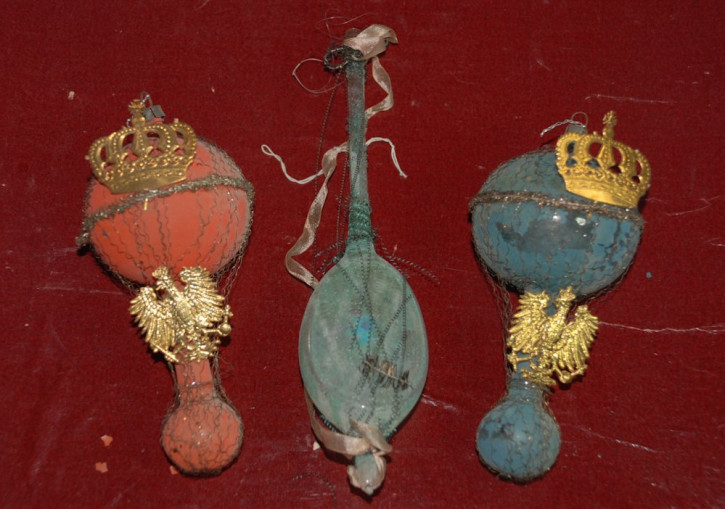 Victorian Christmas ornaments * 3 parts Sebnitzer * at 1880