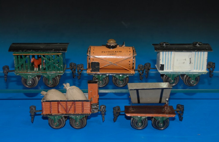 Märklin 5 pieces antique goods trucks * trace 0 * at 1905-1910