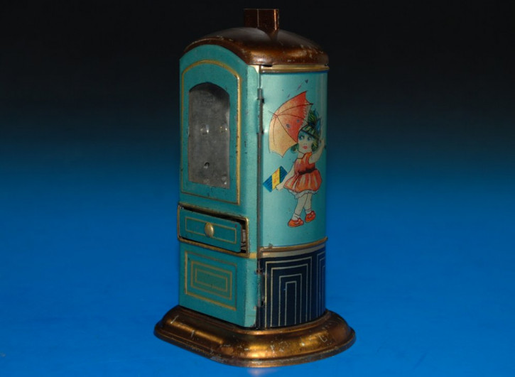 antique money box * Hartwig & Vogel chocolates machine * 1910