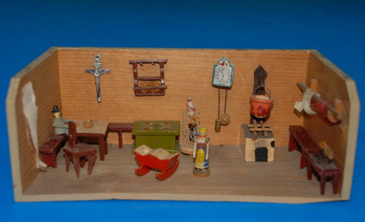 Erzgebirge Miniature doll house - doll kitchen * Seiffen at 1900