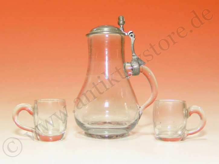 antique beer or wine jug with glasses * Germany at 1880