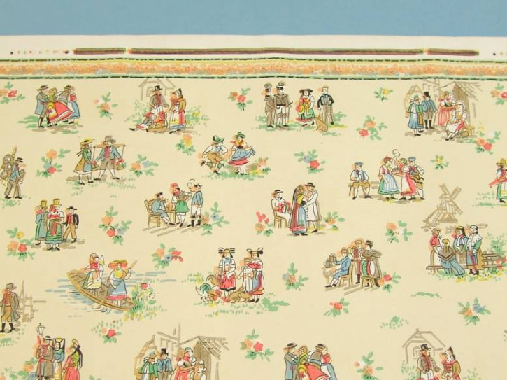 antique Doll's houses wallpaper with endeavour motive * twenties