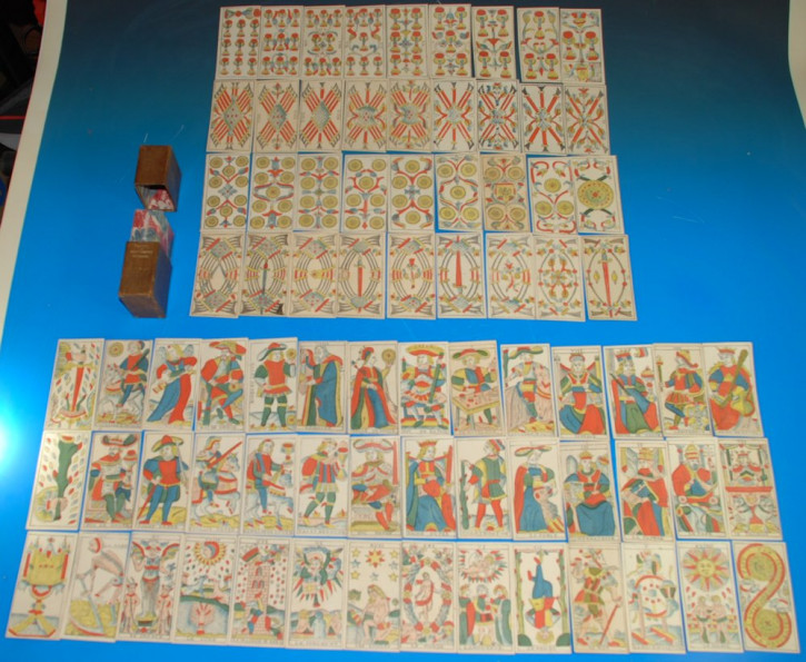 TAROT / Spielkarte Jacque Rochias Fils Neuchatel * 78 Blatt im O.K. * um 1780