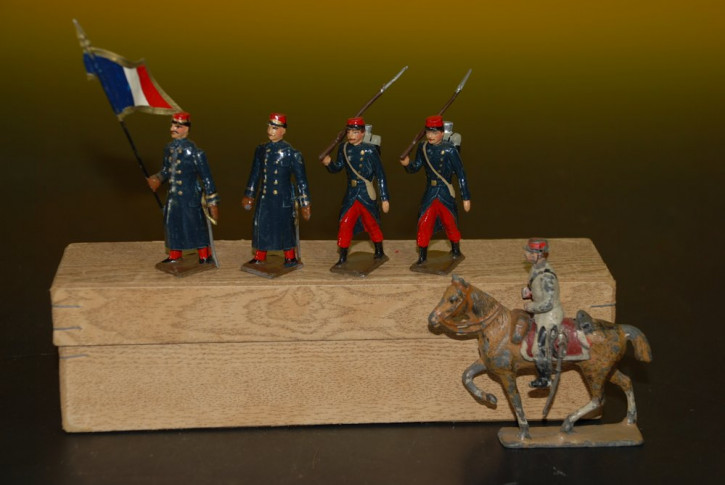 C.B.G. Mignot Zinnfiguren * 5 Franzosen * Frankreich Paris