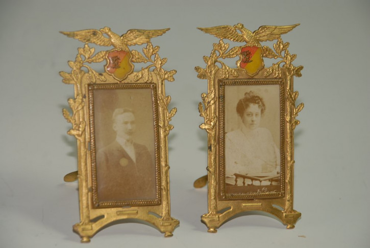 Erhard & Söhne 2 ormolu on putting pictures with eagle & oak leaves * at 1890