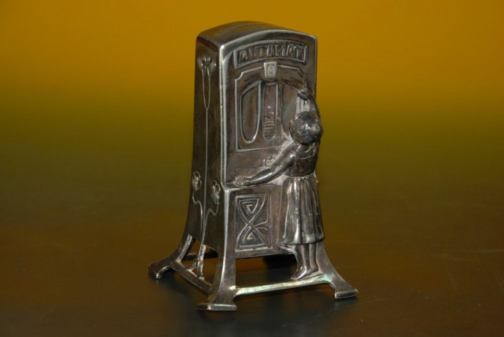 WMF Jugendstil Sparautomat - Warenautomat mit Mädchen * um 1905-1910