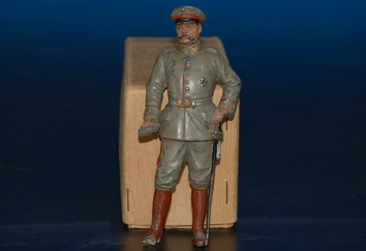 G. Heyde tin figure * field marshal of Hindenburg * portrait figure 5.1 inch at 1900