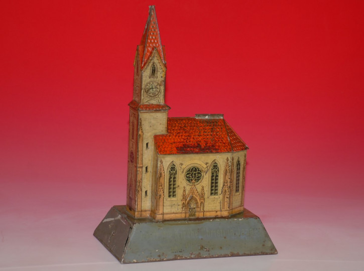 antique GBN money box church * Mission money box tin * at 1900