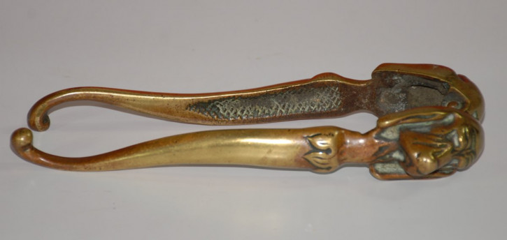 uralter Jugendstil Bronze Hand Nußknacker mit Hundekopf * um 1900/1910