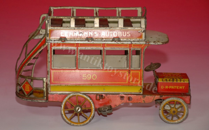 Lehmanns Bus No. 590 with spring winding * lithographed tin * from 1907