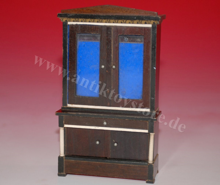 Boule dollhouse furniture Top cabinet with glass doors * Germany at 1860/1870