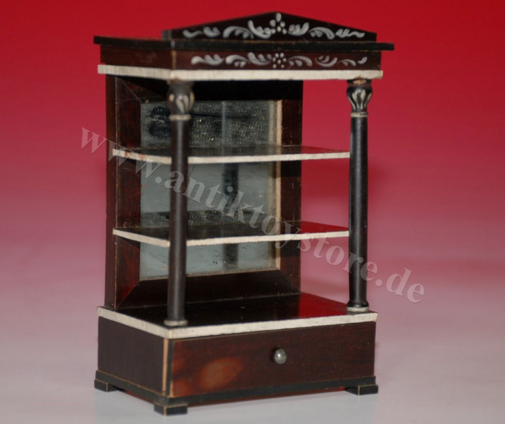 Biedermeier dollhouse open mirrored column display case * Germany c. 1860/1870