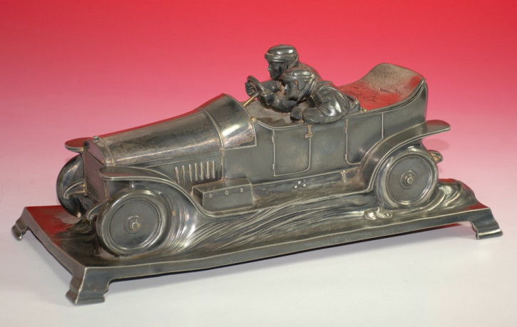 antique WMF desk model * open racing car with 2 people * at 1915/1920