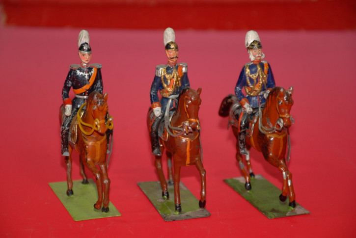 uralte NORIS Zinnfiguren * 3 verschiedene preussische Kaiser * Größe 0 * um 1890