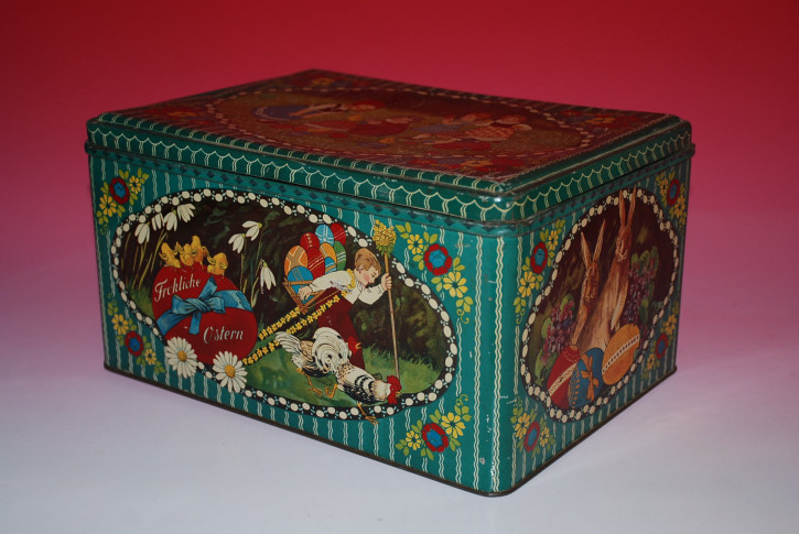 Tin box with Easter motifs * "Happy Easter" * Tin/litho. * around 1910/15