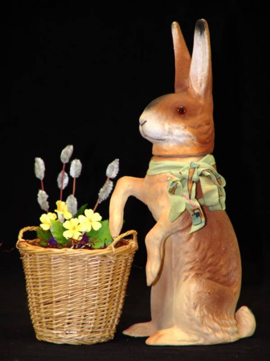 antique papier-mâché Easter bunny Candybox * twenties