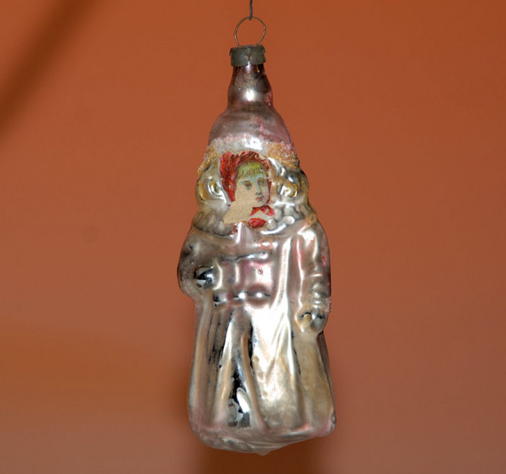 antique Lauschaer christmas ornament girl winter clothing * 1900