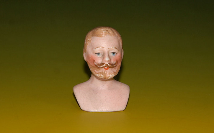 Miniature doll head for doll house doll * man at 1900