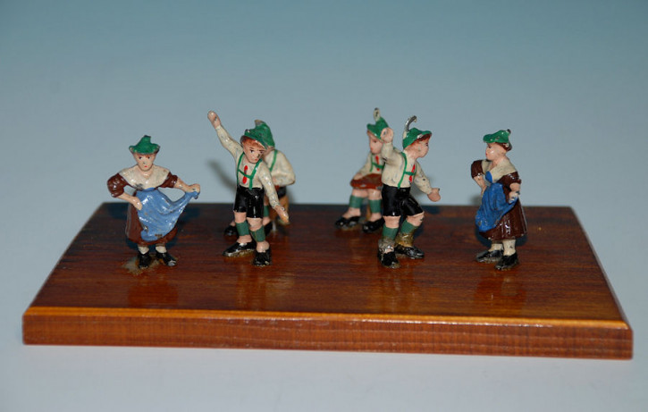 antique Heyde tin figures Bavarian. Folk dance * 1900-1920