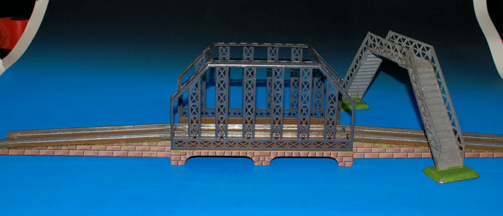 antique BING - GBN Bars bridge & transition footbridge * twentie