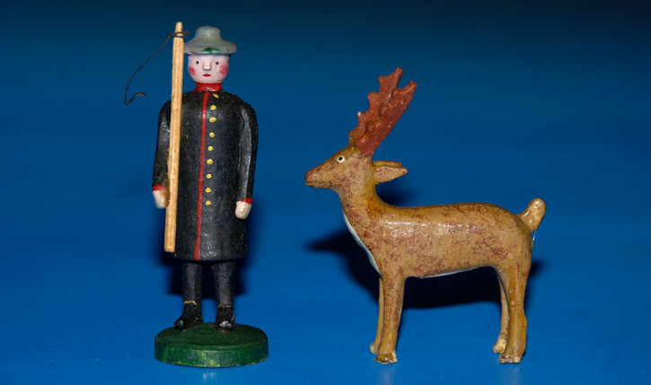 Erzgebirge Seiffener nose figure & 1 animal * at 1900-1920