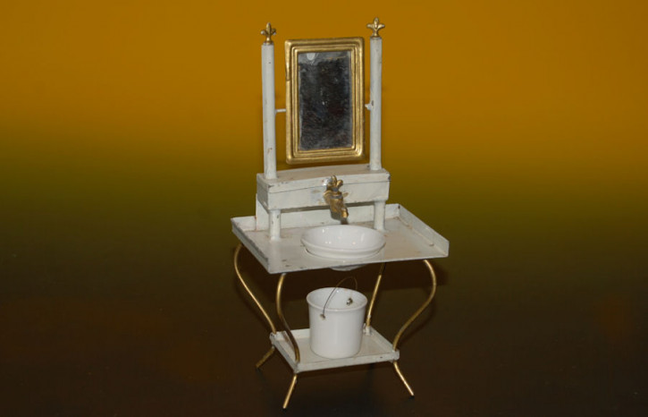 antique doll house * metal washstand * at 1900-1920