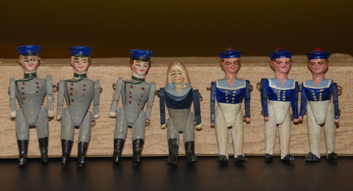 antique Erzgebirge armed forces figures * sailors * at 1900-1920