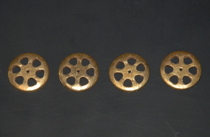 4 golden wheels for Sebnitzer Christmas tree ornaments * 1880