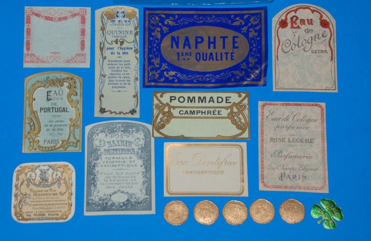 antique perfumery paper sticker * France 1920