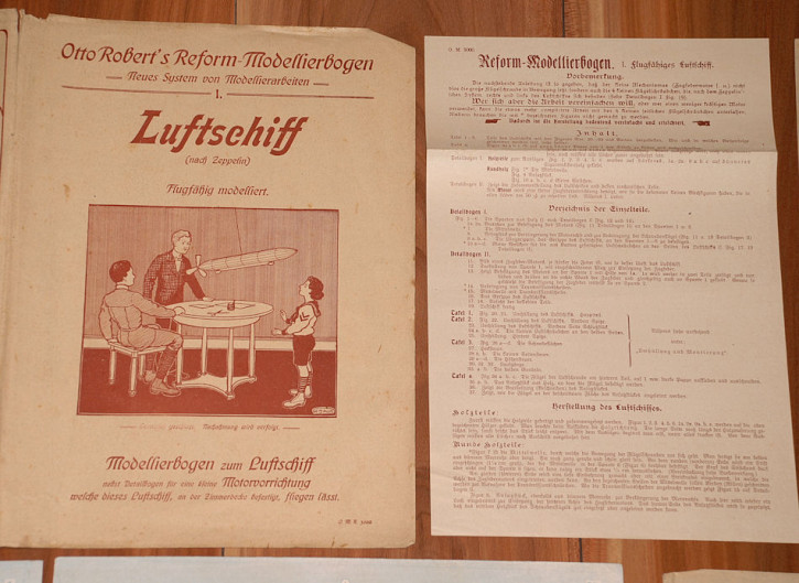 Airship zeppelin modelling sheet * O.M.R. 3000 * at 1910-1915