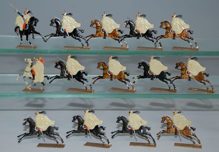 antike Zinnfiguren * Französische Kavallerie * 14 Teile vor 1900