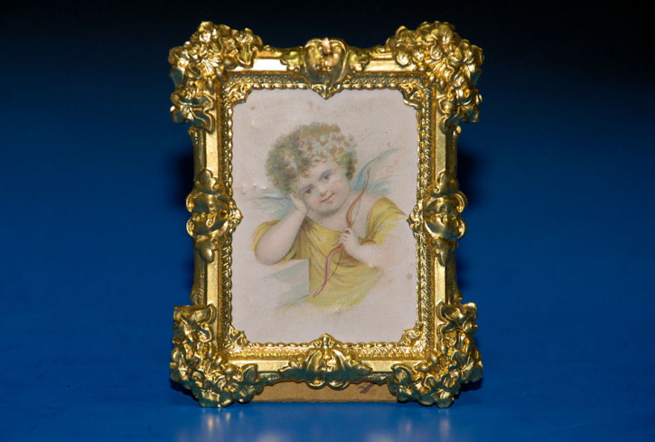 antikes Puppenstuben Goldblech Bild * Erhard & Söhne * 1880
