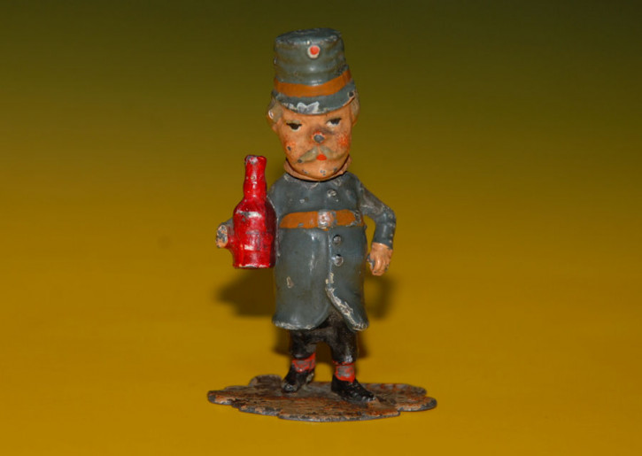 antike Georg Heyde Zinnfigur * Wackelkopffigur Soldat * 1890