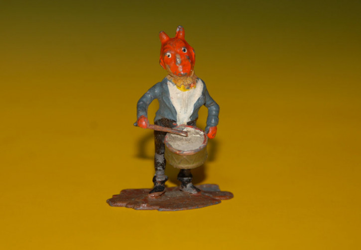 antike Georg Heyde Zinnfigur * Teufel mit Trommel * 1890