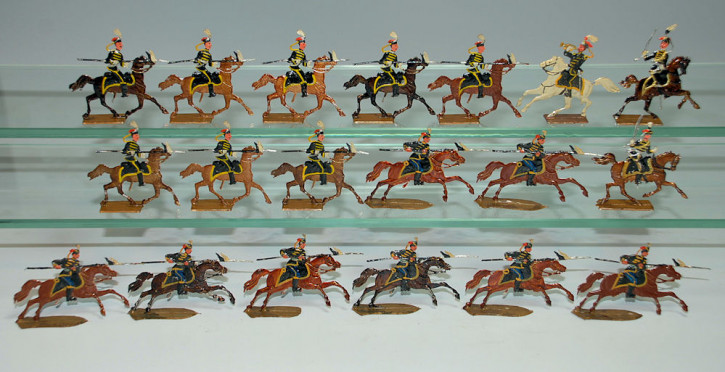 19 antike Zinnfiguren Braunschweiger Ulanen Kavallerie vor 1900