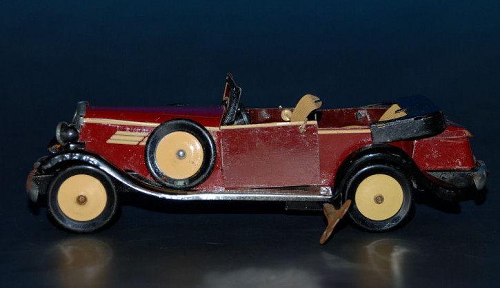 antique Car with clockwork Cabriolet coupé with suitcase * 1930