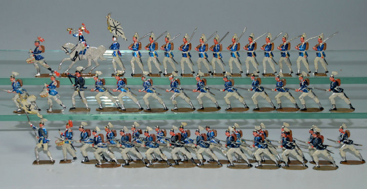 50 antique tin figures * Prussian Infantry * at 1880-1890