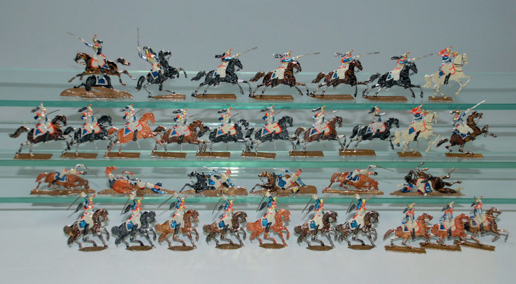 33 antike Zinnfiguren franz. Dragoner Kavallerie * um 1880-1890