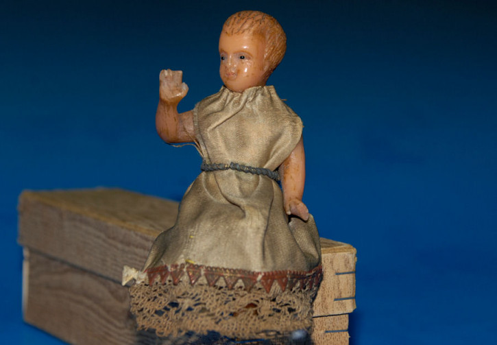antike Biedermeier Wachspuppe Baby o. Jesuskind * um 1850