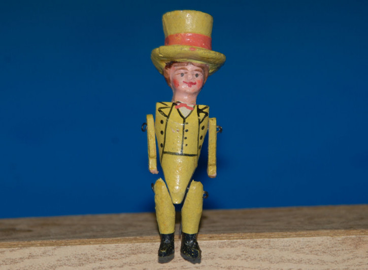 antike Erzgebirge Figur * Mann mit Zylinder * um 1900-1920