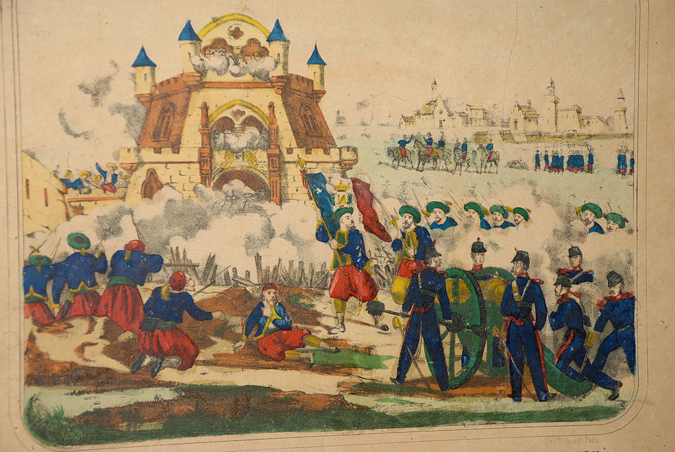 Festungs-Baukasten Mit Soldaten Militärspiel Frankreich Um 1860