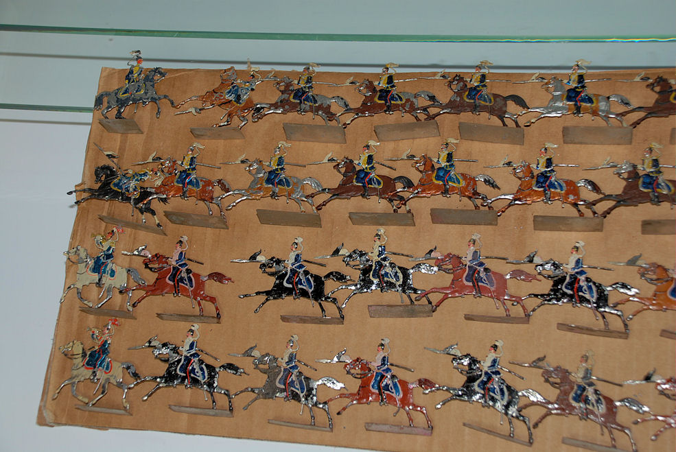 48 antique tin figures * Prussian Ulane with lances * in front of 1900