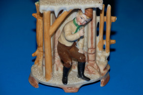 Bisquitporzellan Winter Schnee Figur * Thüringen um 1900-1920